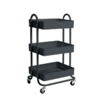 EKKIO Kitchen Trolley Cart 3 Tier (Black)