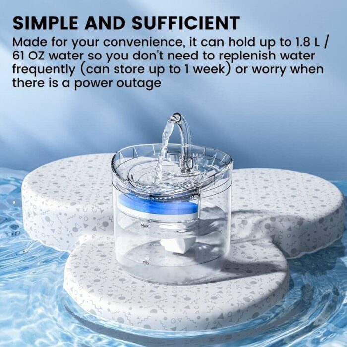 Floofi Automatic Water Fountain Dispenser And Filter For Pet Cat Dog 1.8L - Image 3