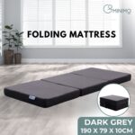 GOMINIMO 3 Fold Folding Mattress Single Dark Grey - Image 2