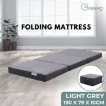GOMINIMO 3 Fold Folding Mattress Single Light Grey - Image 2