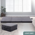 GOMINIMO 3 Fold Folding Mattress Single Light Grey - Image 3