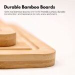 GOMINIMO 3 Pieces Bamboo Chopping Board with Stand Set Kitchen Cutting Wooden - Image 3