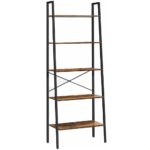 EKKIO 5-Tiers Metal Wood Ladder Shelf