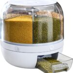 GOMINIMO 6 in 1 Rotating 360° Grain Dispenser with Lid White