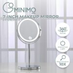 GOMINIMO 7 Inch LED Makeup Mirror with 10x Magnifying (Silver) - Image 2