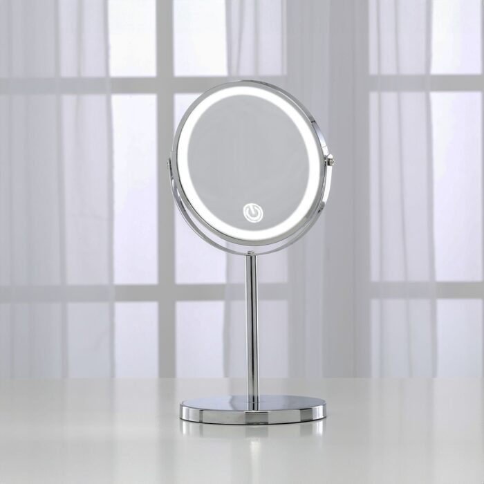 GOMINIMO 7 Inch LED Makeup Mirror with 10x Magnifying (Silver) - Image 3