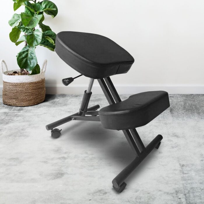EKKIO Adjustable Ergonomic Office Kneeling Chair (Black) - Image 3
