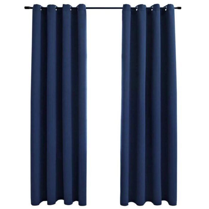GOMINIMO Blackout Window Curtains for Thermal Insulated Room (Set of 2, W132cm x D213cm, Dark Blue) - Image 2