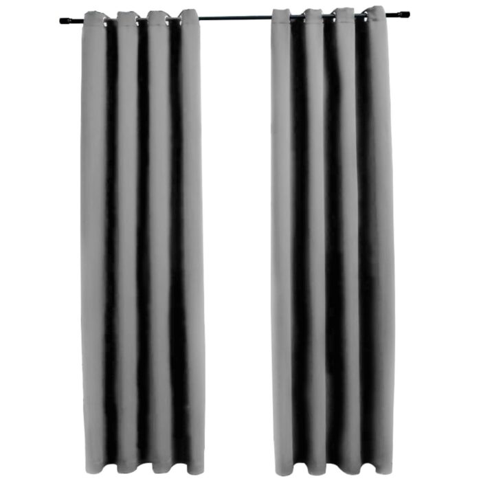 GOMINIMO Blackout Window Curtains for Thermal Insulated Room (Set of 2, W132cm x D243cm, Light Grey) - Image 2