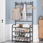 GOMINIMO Clothes Rack with Shoe Rack Shelves (Black) - Image 2