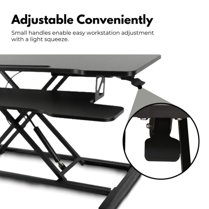 EKKIO Adjustable Standing Desk Riser Stand Up Desk Converter (Black) - Image 3