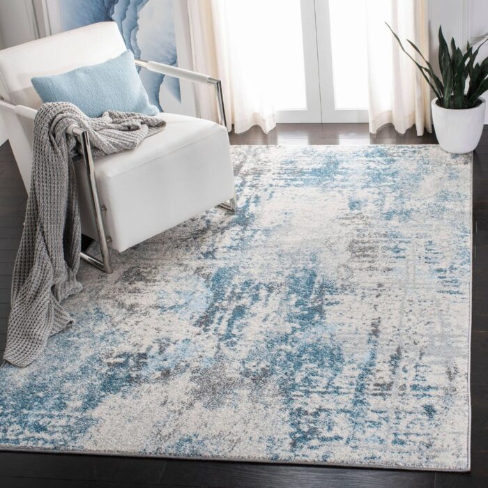 GOMINIMO Floor Mat Abstract Blue Grey 160*230cm - Image 2