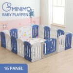 GOMINIMO Foldable Baby Playpen with 16 Panels (White Blue) - Image 2