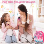 GOMINIMO Kids Portable Karaoke with Two Microphones (Rectangle, Pink Flamingo) GO-KMM-103-HXDW - Image 2