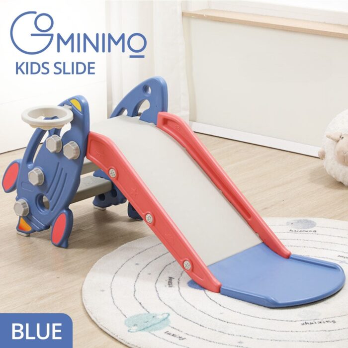 GOMINIMO Kids Slide with Basketball Hoop (Blue Rocket) - Image 2