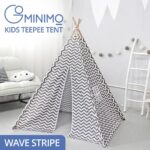 GOMINIMO Kids Teepee Tent with Side Window and Carry Case (Wave Stripe)