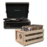 Crosley Voyager Bluetooth Portable Turntable with Record Crate (Black)