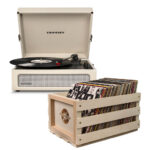 Crosley Voyager Stylish Portable Bluetooth Turntable with Record Crate (Dune)