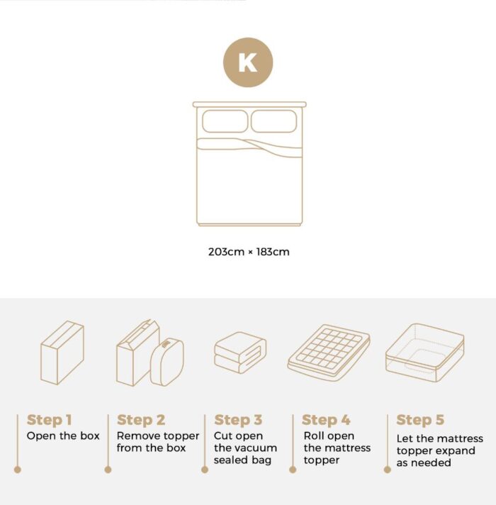 Bedra Mattress Topper Pillowtop Airflow Mesh 5cm King - Image 10