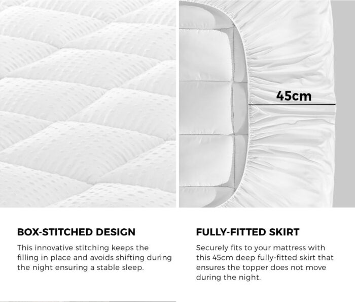 Bedra Mattress Topper Pillowtop Airflow Mesh 5cm King Single - Image 8