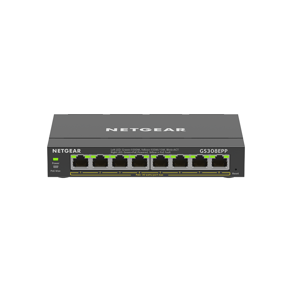 GS308EPP-100AUS_1 Netgear 8 Port SOHO Plus PoE Gigabit Ethernet Switch 123W - Image 1