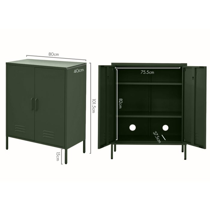 ArtissIn Buffet Sideboard Metal Cabinet - SWEETHEART Green - Image 2