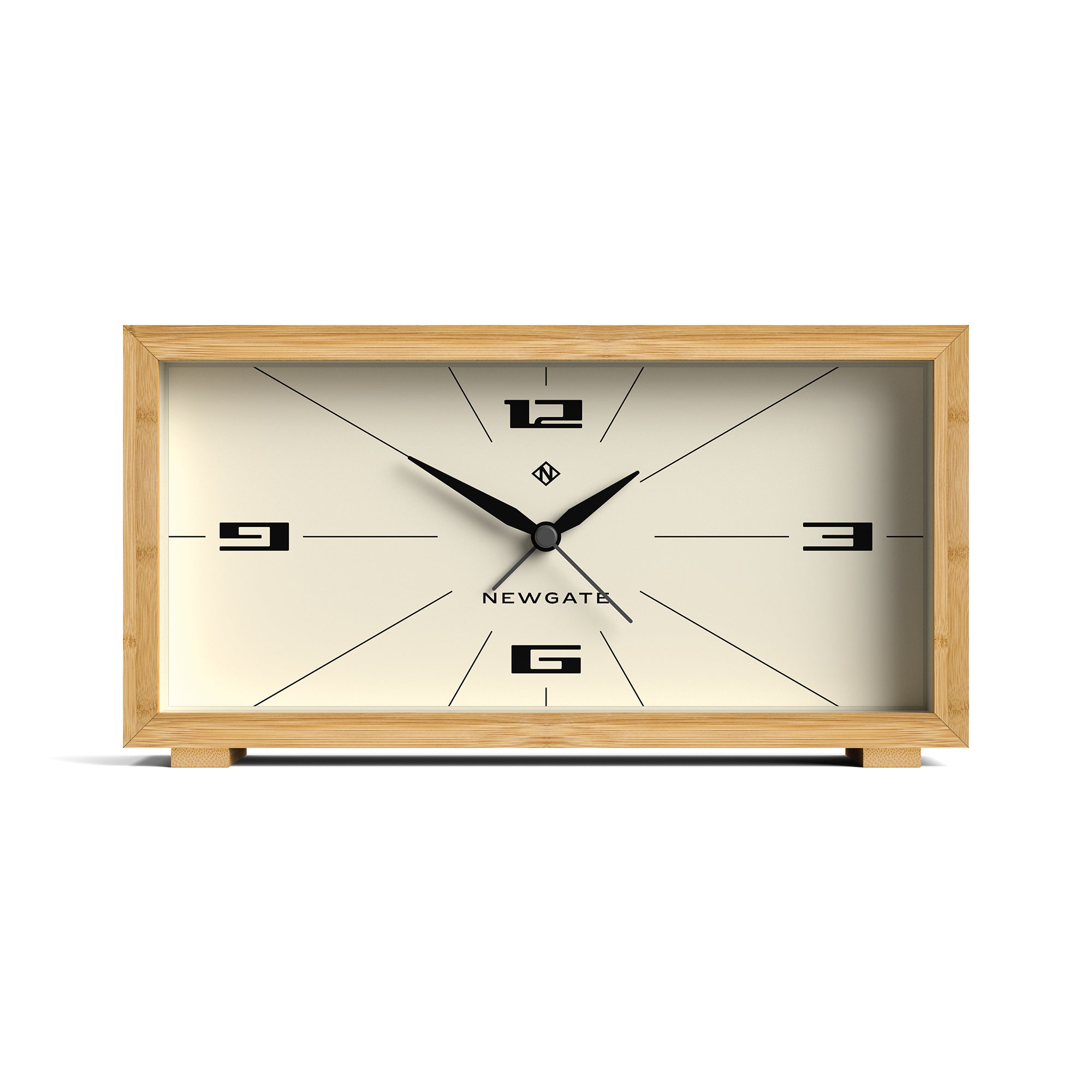 ALM_LEM324LB-Lemur-Bamboo-Front Newgate Lemur Alarm Clock - Retro-Inspired Dial - Image 1