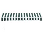 Instahut Retractable Folding Arm Awning Manual Sunshade 3Mx2.5M Green White - Image 3