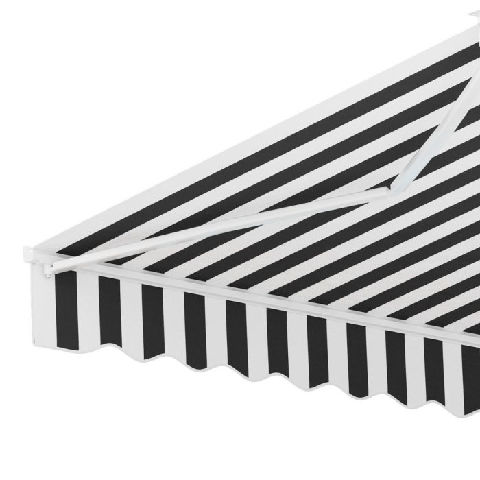 Instahut Retractable Folding Arm Awning Manual Sunshade 4Mx3M Grey White - Image 3