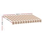 Instahut Retractable Folding Arm Awning Motorised Sunshade 3Mx2.5M Beige Brown - Image 2