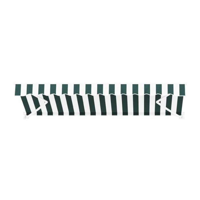 Instahut Retractable Folding Arm Awning Motorised Sunshade 3Mx2.5M Green White - Image 4