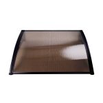 Instahut Window Awning Door Canopy 1m x 2m Brown Hollow Sheet Plastic Frame - Image 3