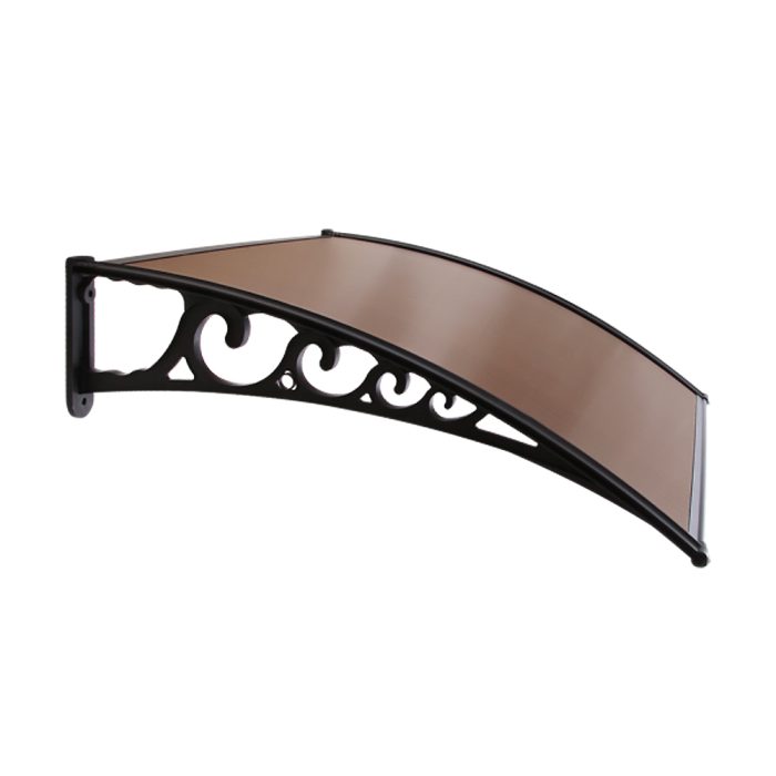 Instahut Window Awning Door Canopy 1m x 2m Brown Hollow Sheet Plastic Frame - Image 4