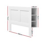 Artiss Bed Head Headboard Queen with Shelves - CABI White - Image 2