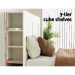 Artiss Bed Head Headboard Queen with Shelves - CABI White - Image 4