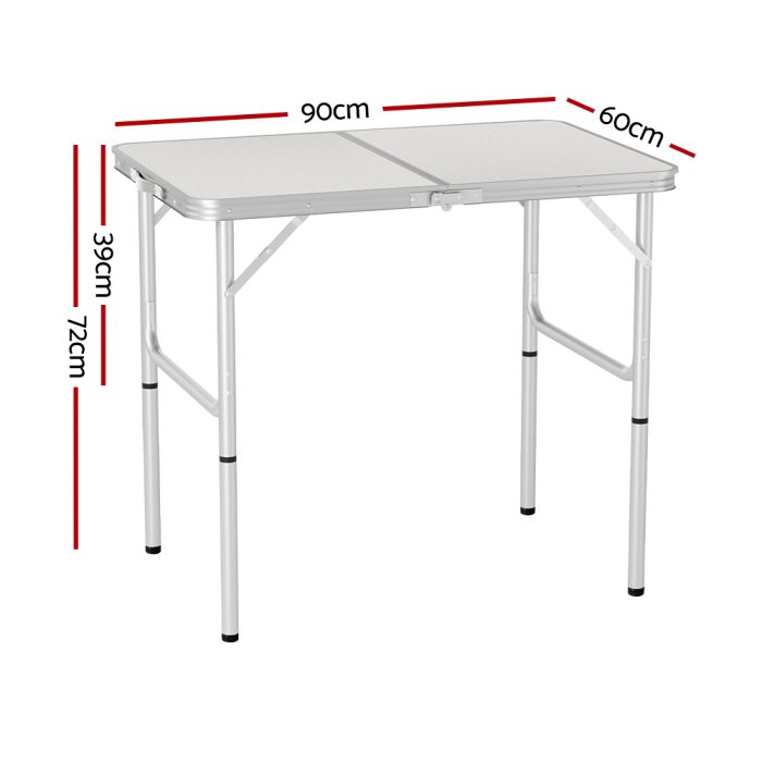 Weisshorn Folding Camping Table 90CM Adjustable Portable Outdoor Picnic Desk - Image 2