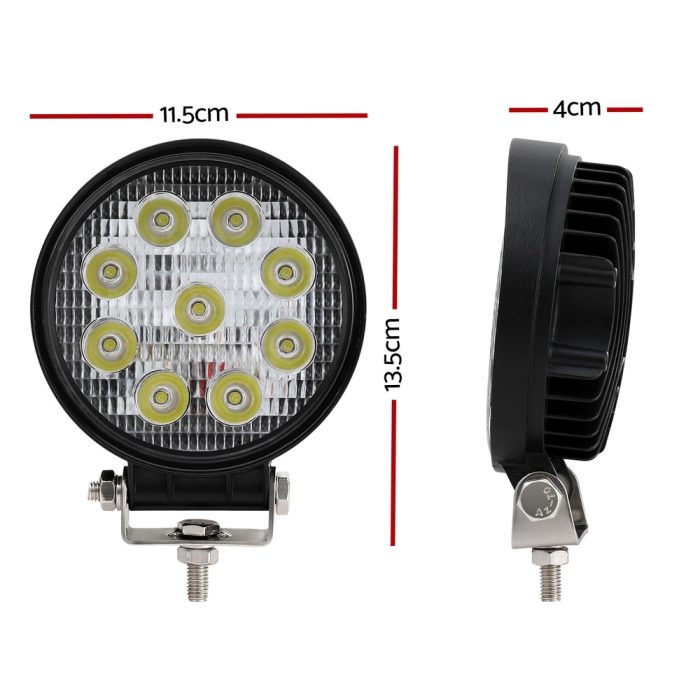 Giantz Pair LED Driving Lights 4.5 Inch Flood Spot Lights Car Truck SUV 12V 24V - Image 2