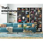 Artiss CD Shelf Storage Unit with Adjustable Shelves Black - Image 3