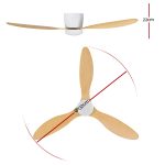 Devanti 52'' Ceiling Fan DC Motor w/Light w/Remote - Light Wood - Image 2