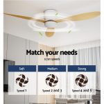 Devanti 52'' Ceiling Fan DC Motor w/Light w/Remote - Light Wood - Image 4