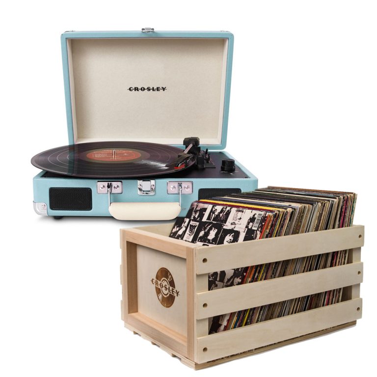 Crosley Cruiser Turquoise Turntable & Record Storage Crate
