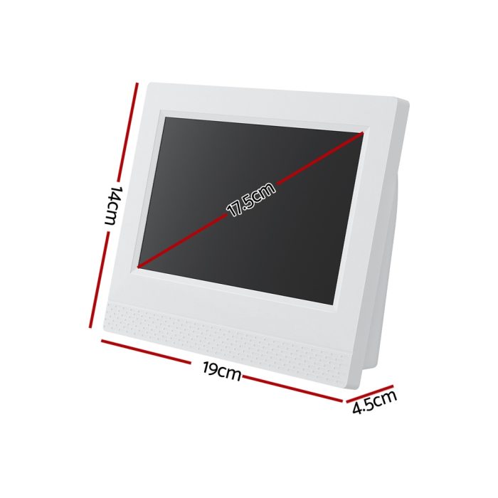 Artiss 7" Digital Day Clock Calendar Alarm White - Image 2