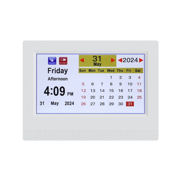 Artiss 7" Digital Day Clock Calendar Alarm White - Image 3