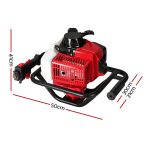 Giantz 92CC Post Hole Digger Motor Only Engine Petrol Red - Image 2