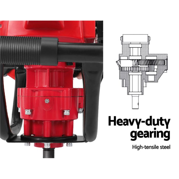Giantz 92CC Post Hole Digger Motor Only Engine Petrol Red - Image 4