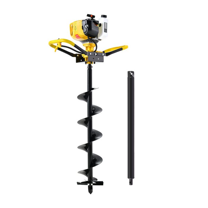 Giantz 74CC Post Hole Digger 200mm Petrol Drill Auger Extension Bits - Image 3