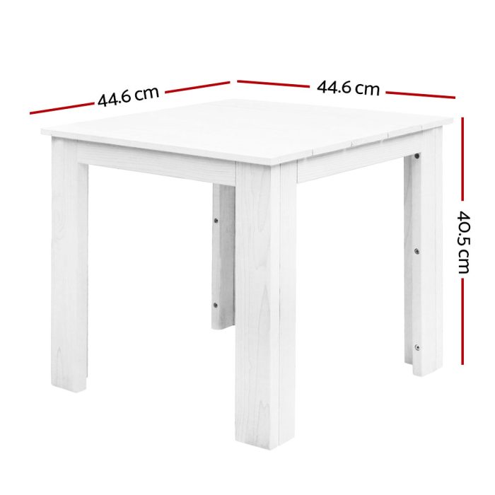 Gardeon Coffee Side Table Wooden Desk Outdoor Furniture Camping Garden White - Image 2