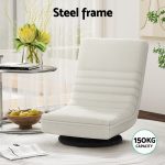 Artiss Floor Lounge Sofa Swivel Foldable Linen White - Image 4