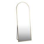Oikiture Full Length Mirror Arched Free Standing Gold