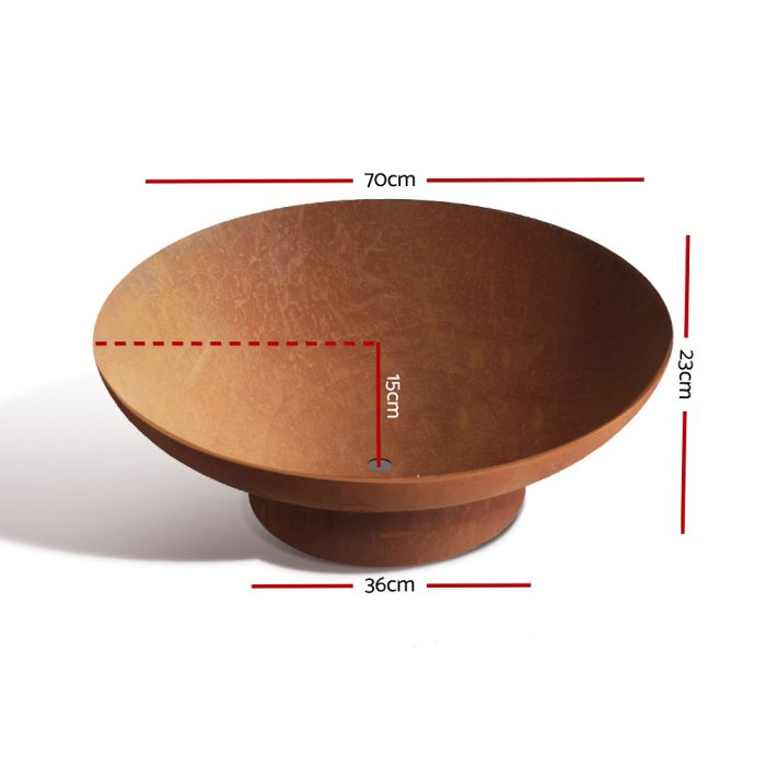 Grillz Fire Pit Bowl Cast Iron Rustic 70cm - Image 2